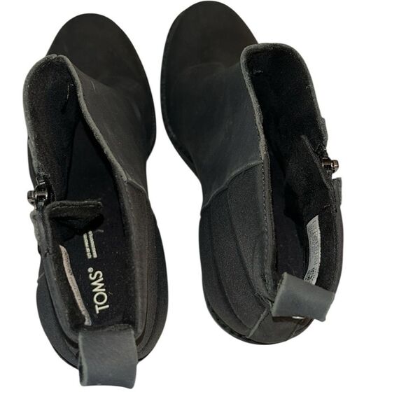 Tom’s Waterproof Black Wedge Ankle Leather/Nylon Boots(Size 8.5) - Picture 2 of 8